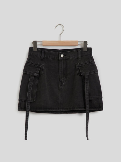 Denim Cargo Skirt 116308