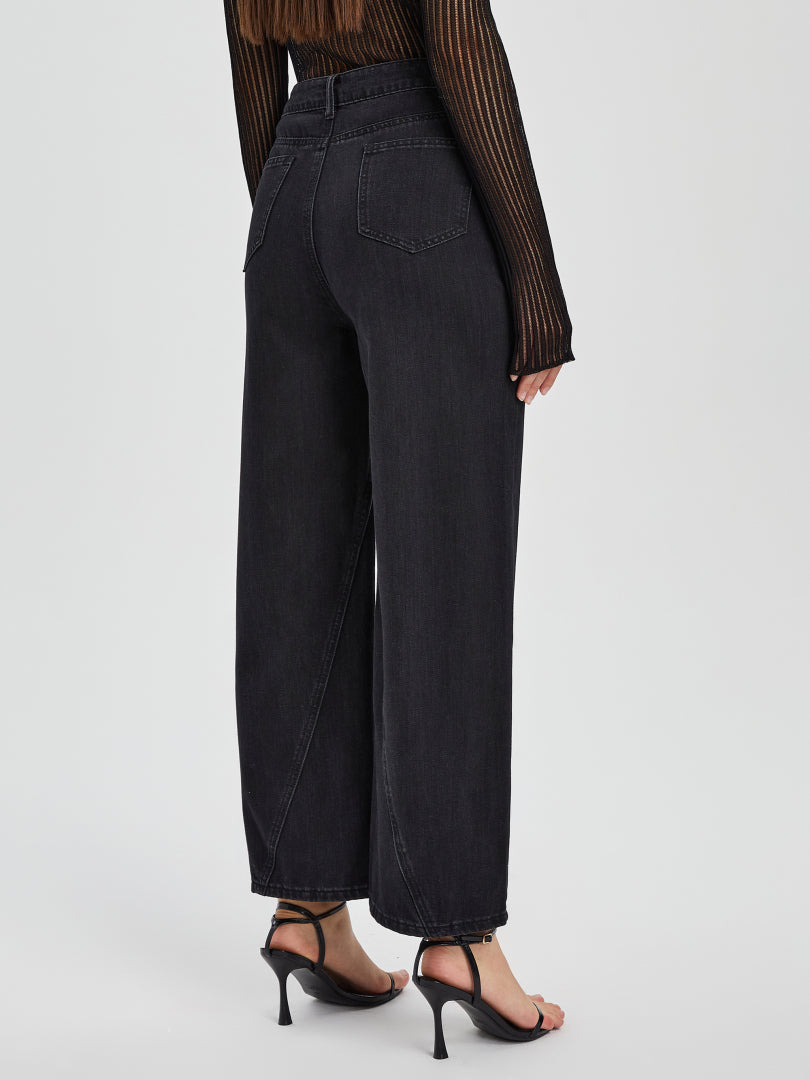 Patchwork Wide Leg Jeans 116095