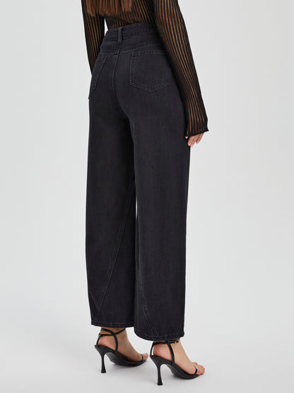 Patchwork Wide Leg Jeans 116095