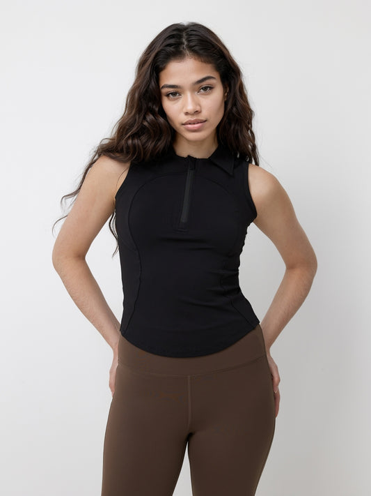 Fitted Zip Closure Sports Top 117508