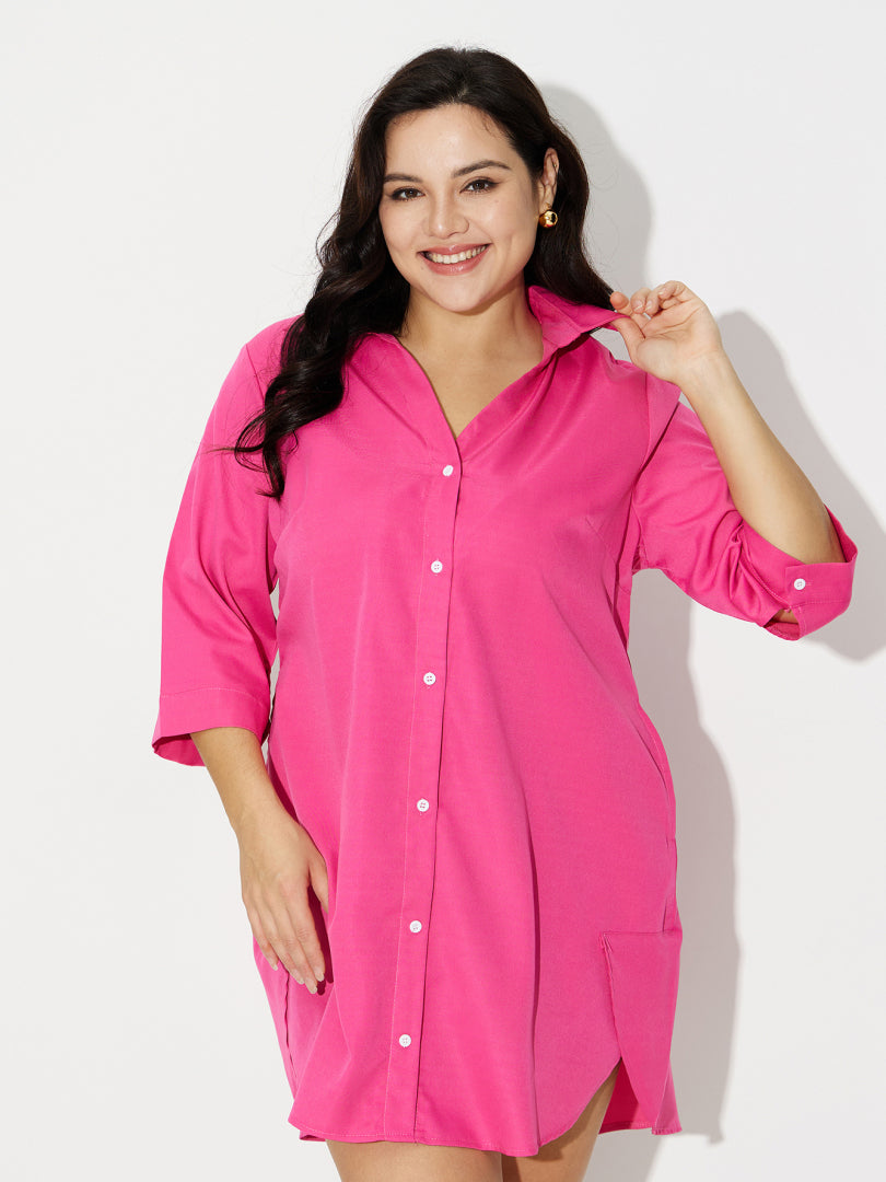 Plus Size Shirt Dress 121092