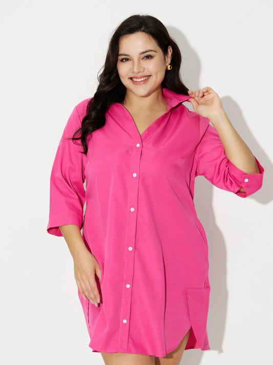 Plus Size Shirt Dress 121092