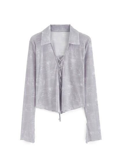 Sheer Placket Blouse 1265082