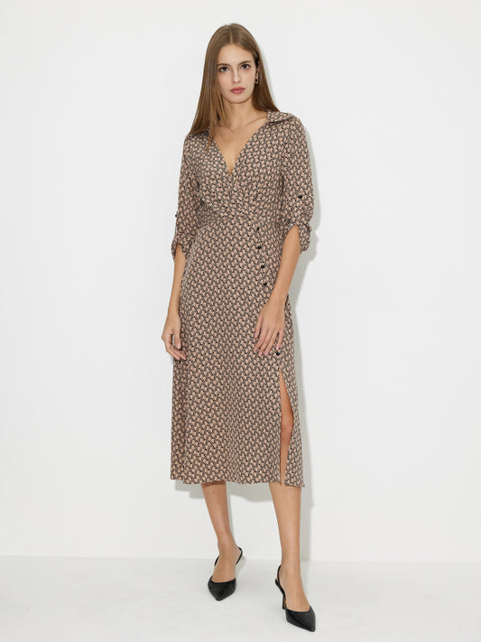 Slit A-Line Dress 119042