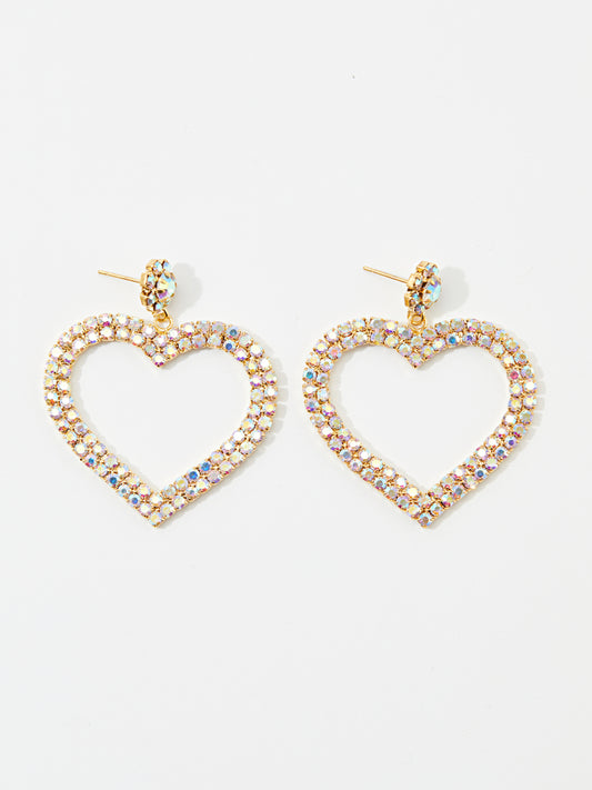Embellished Heart Shape Drop Earrings 120512