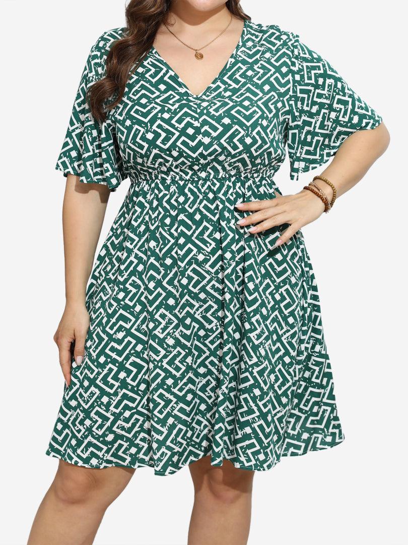 Plus Size Printed A-Line Dress 1270992