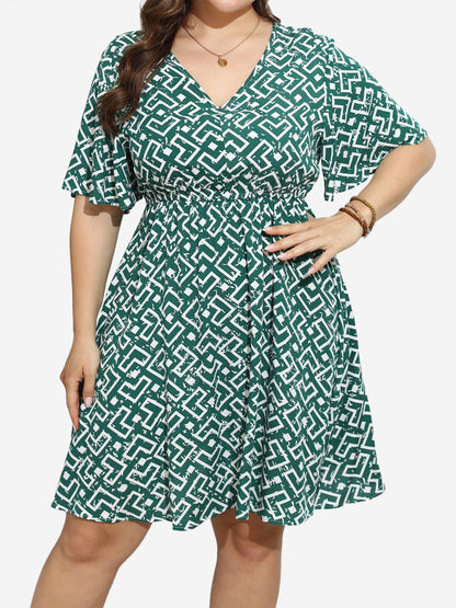 Plus Size Printed A-Line Dress 1270992