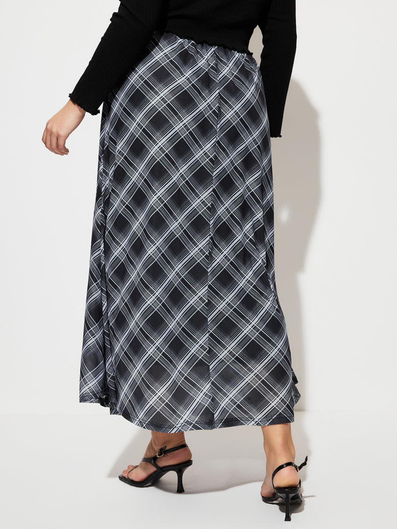 Plus Size Printed Straight Skirt 1281492