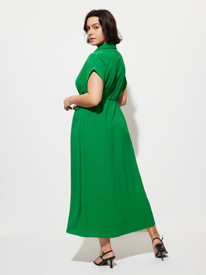 Plus Size Asymmetric Shirt Dress 1280962