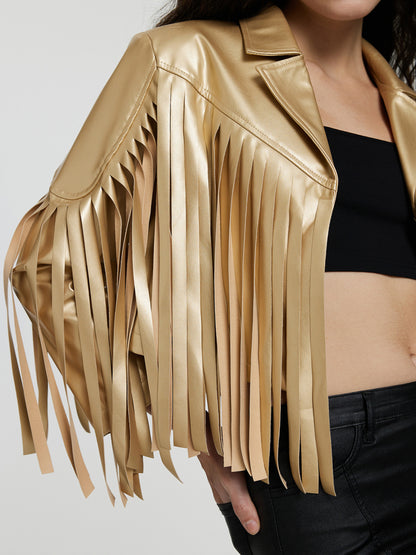 Cropped Fringed Jacket 116420