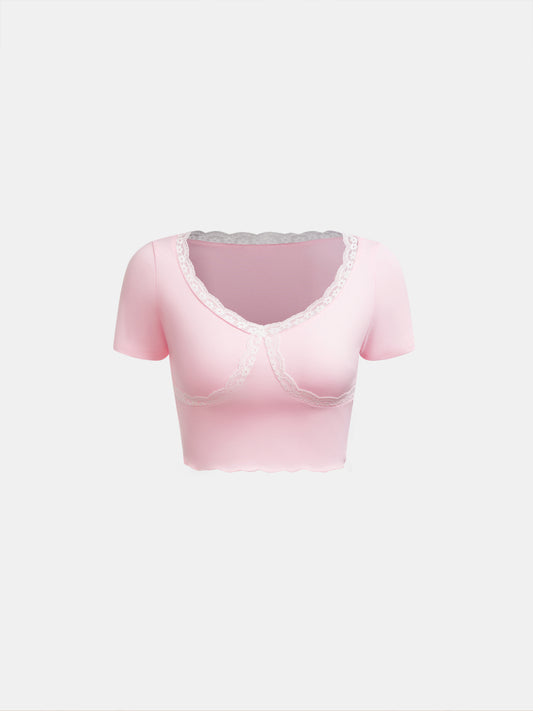 Lace-trimmed Top 1245682