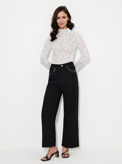 Beaded Straight Leg Jeans 119880