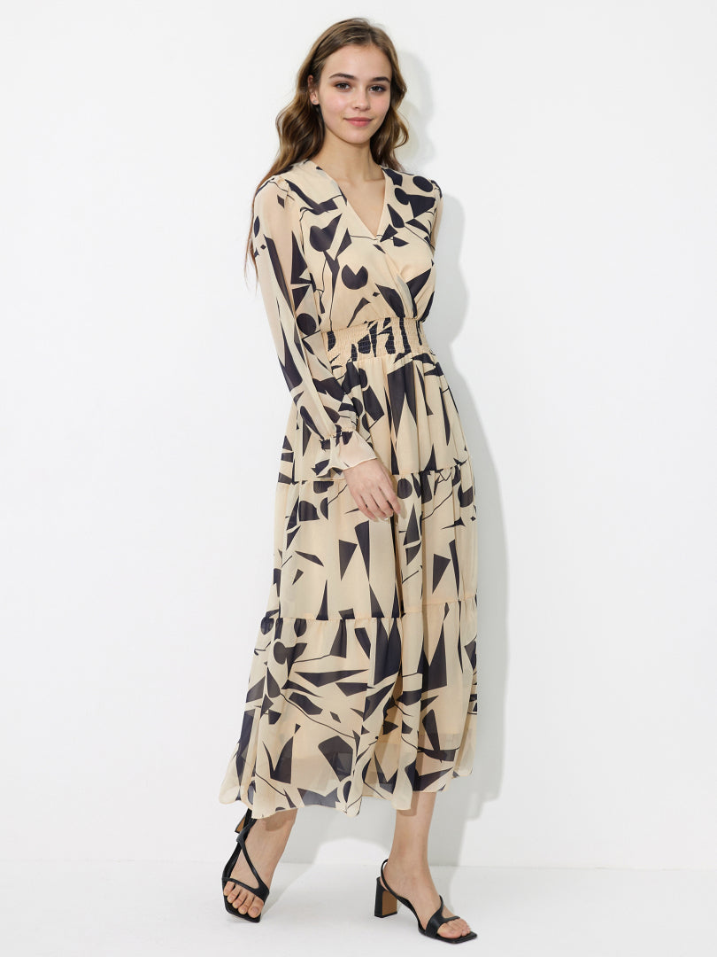 کراسێکی چاپکراوی پێچراو Smocked 121465