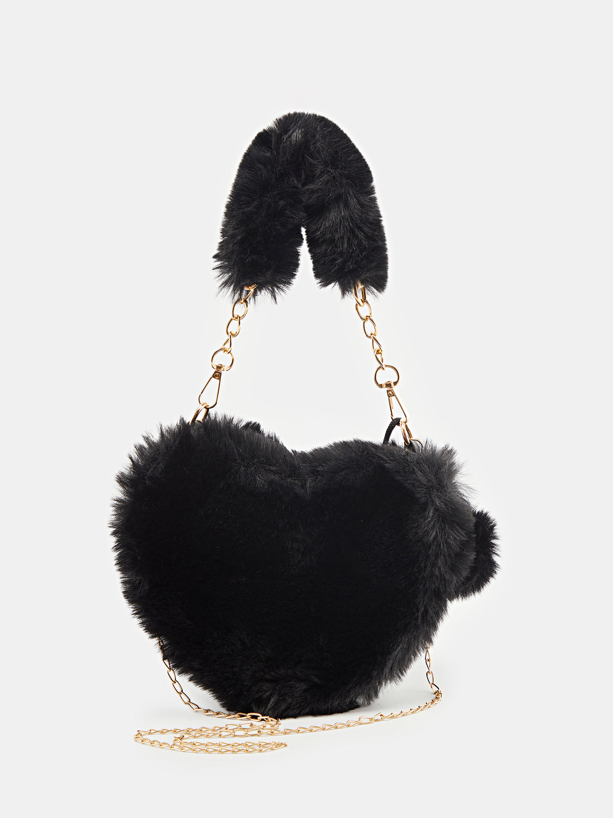 Heart Shape Fax Fur Handheld Bags 120476