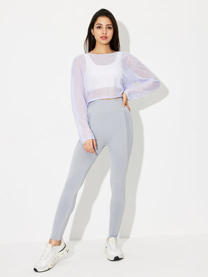 Textured Sheer Sports Crop T-Shirt 118842