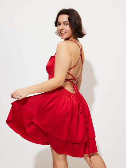 Plus Size Crisscross A-Line Dress 1274172