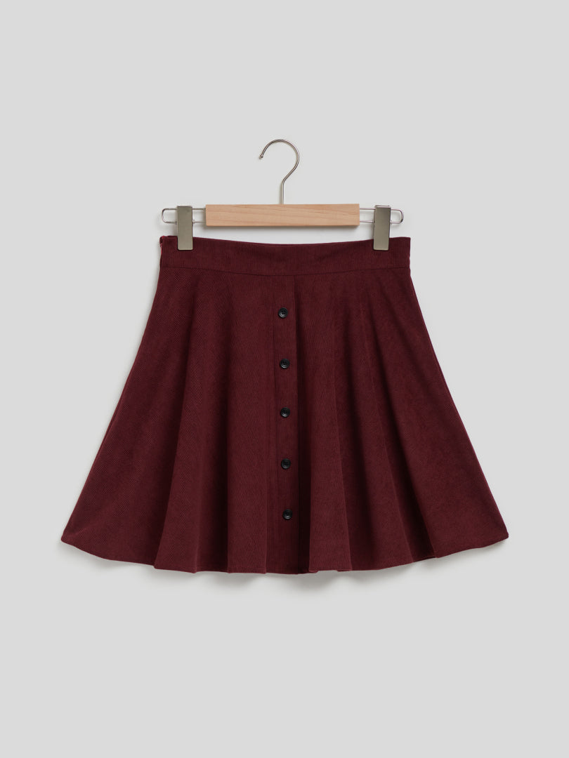Buttoned A-Line Skirt 113098