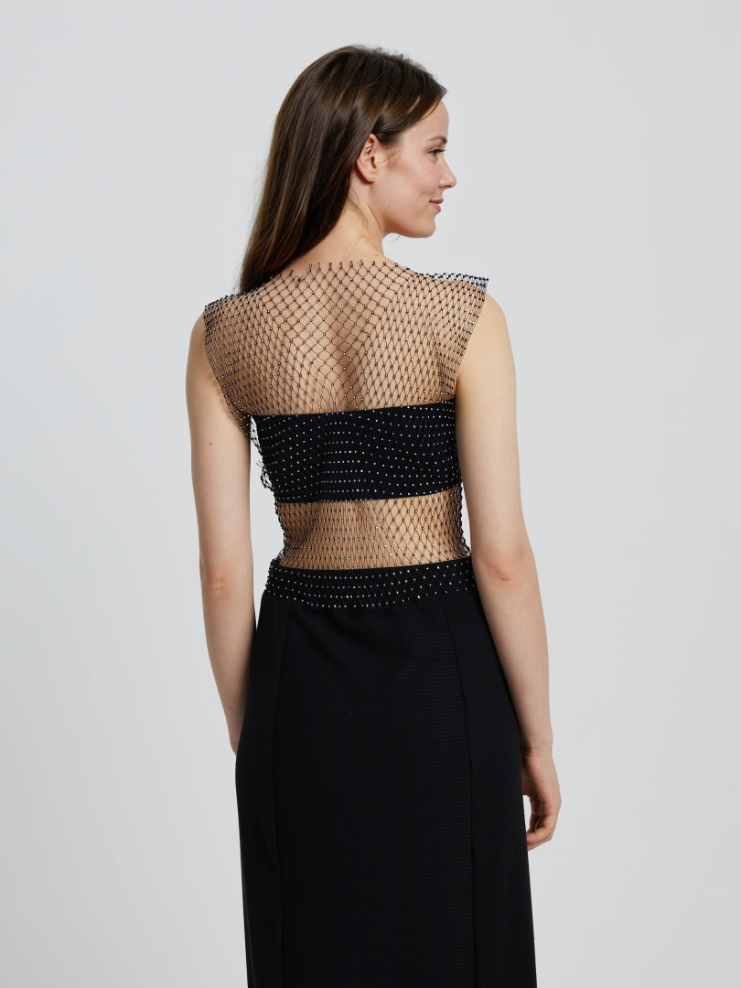 Sheer Rhinestone Top 109702