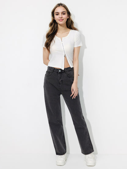 Zip Closure Crop Top 121330