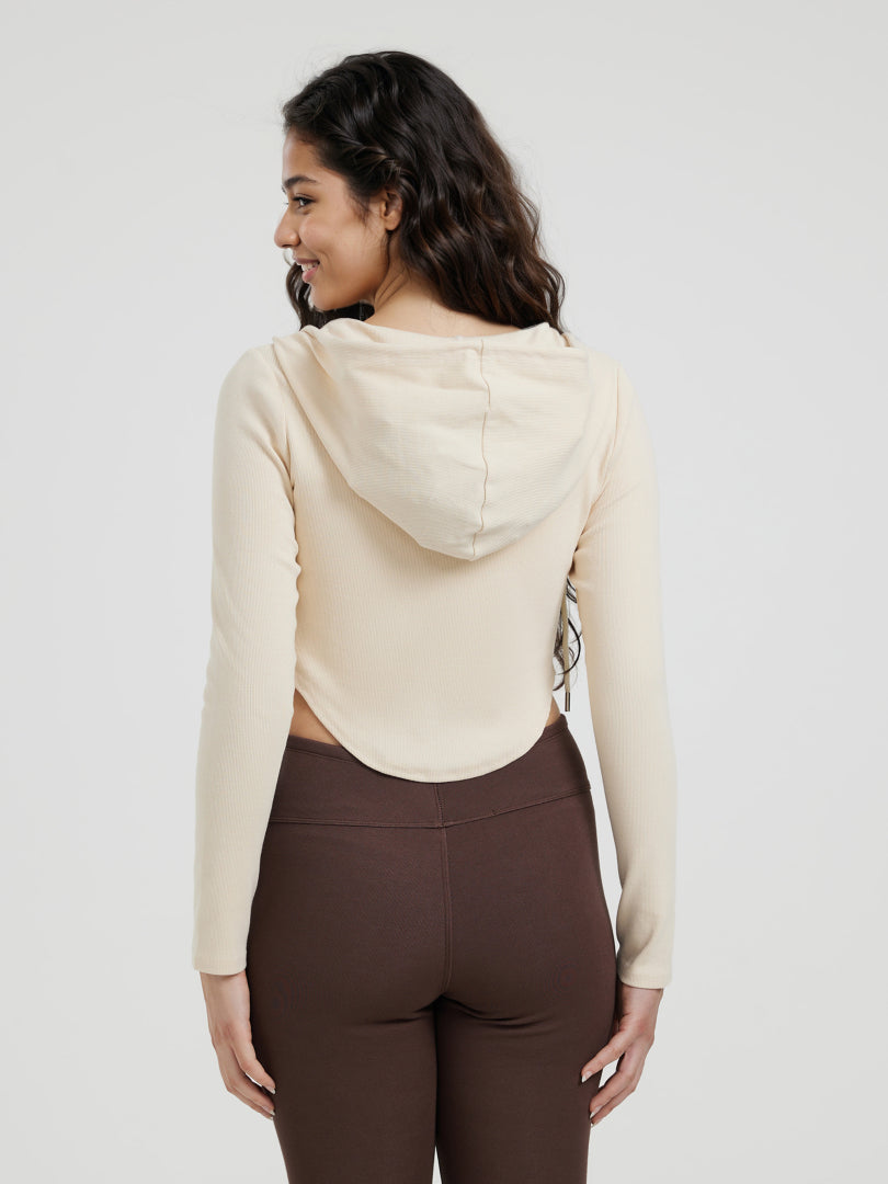 Ribbed Hooded Sweatshirt 117420