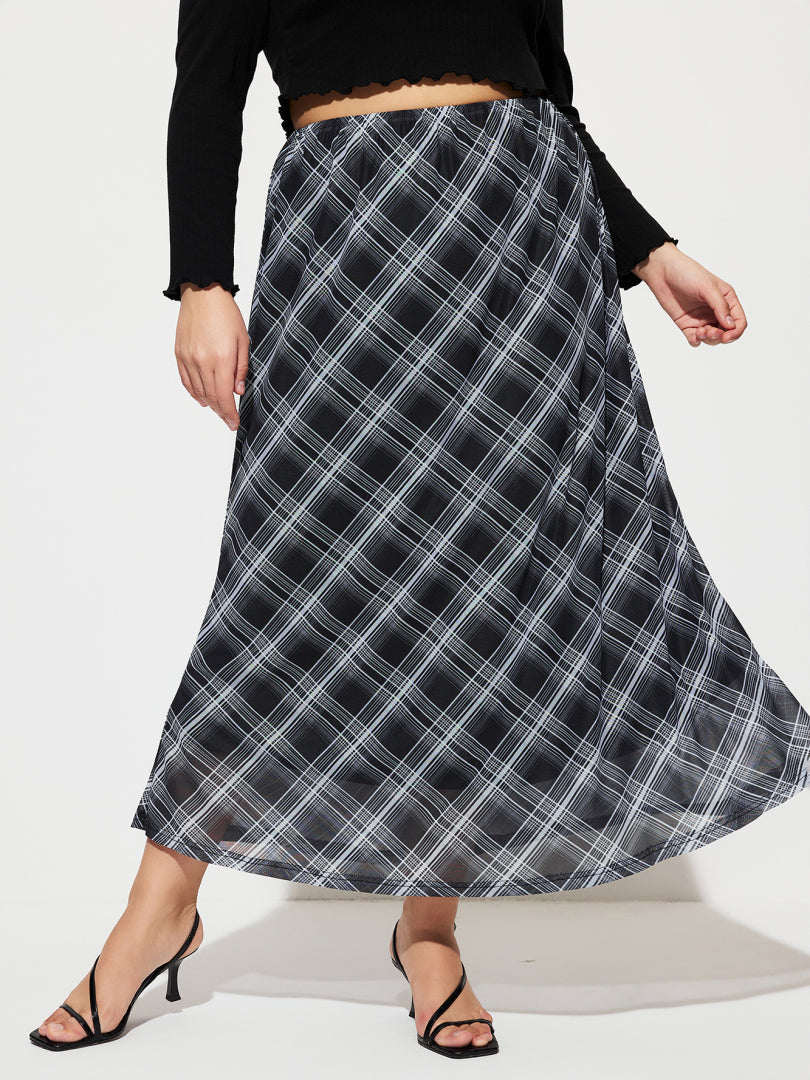 Plus Size Printed Straight Skirt 1281492