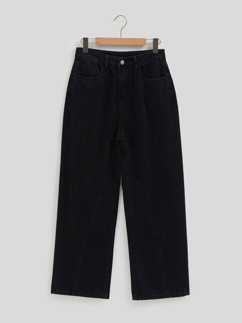 Patchwork Wide Leg Jeans 116095