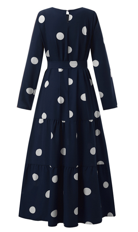 Tied Polka Dots Printed Dress 1291032
