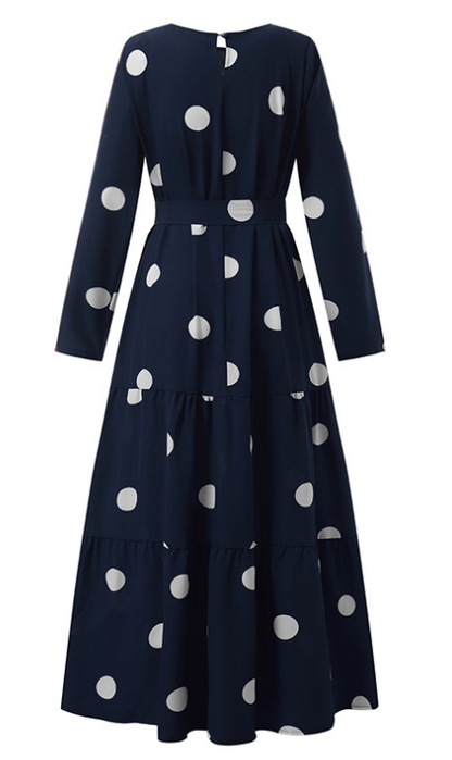 Tied Polka Dots Printed Dress 1291032