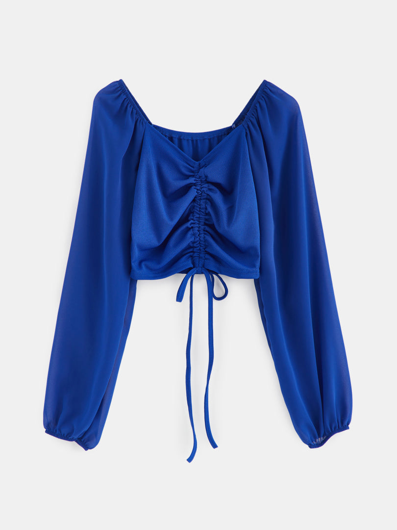وردەکاری پەیوەندیکردن Ruched Crop Top 120583