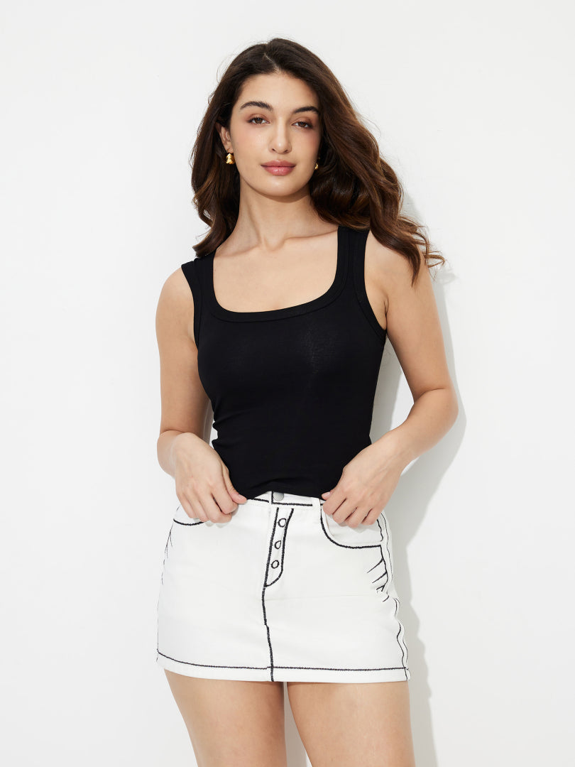 Sleeveless Cotton Top 1230871