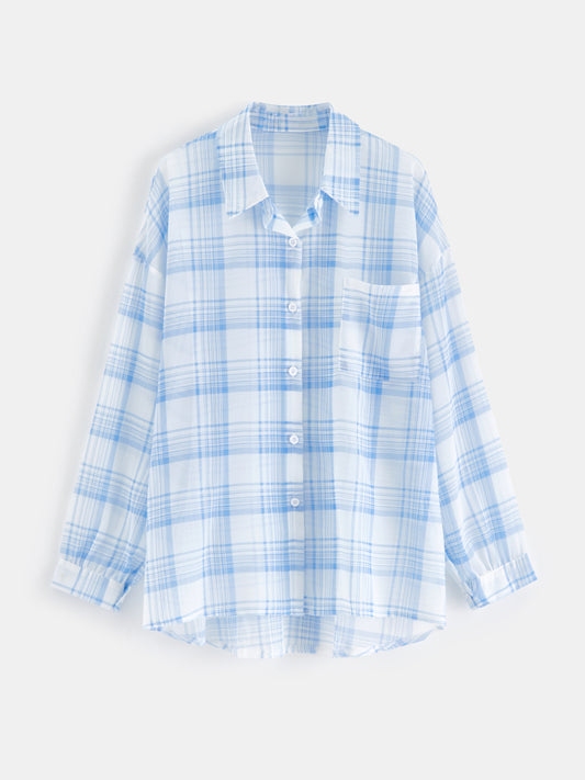 Printed Placket Blouse 1236192