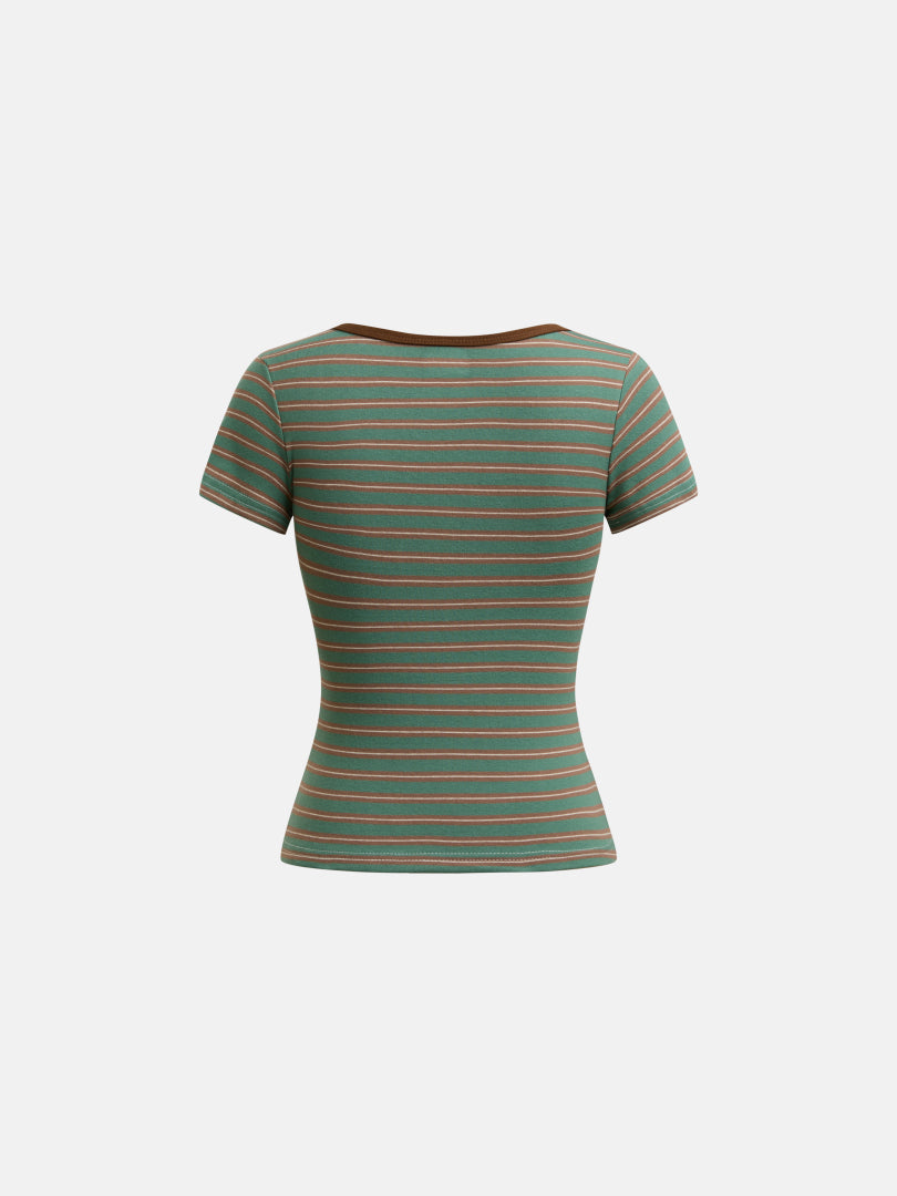 Color Block Pullover T-Shirt 1278572