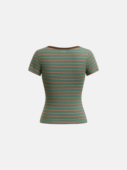 Color Block Pullover T-Shirt 1278572
