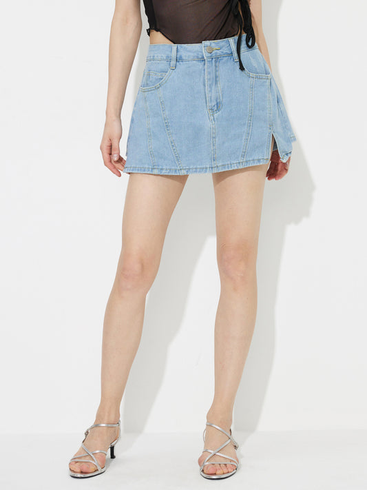 Slit Denim Culotte Shorts 1231911