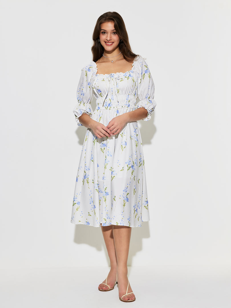 Lace Up A-Line Dress 1296432
