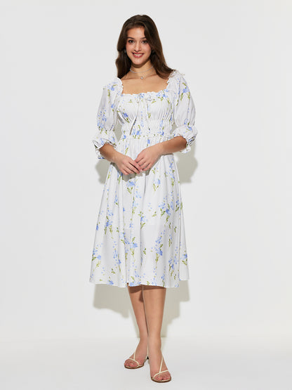 Lace Up A-Line Dress 1296432