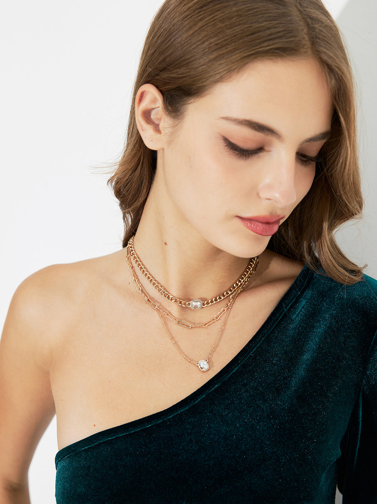 Rhinestone Artificial Jewellery - Multi-Layer Necklace 1247802