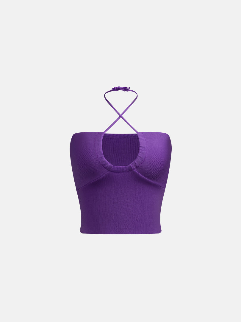 Drawstring Halter Top 1239782