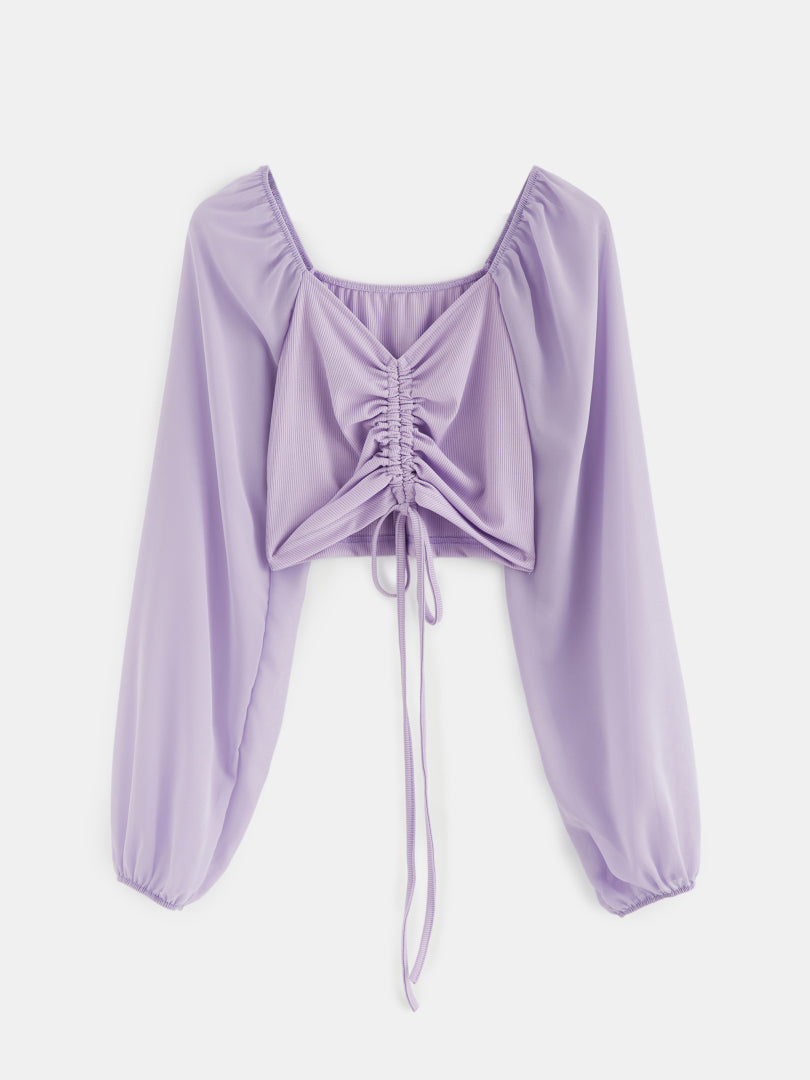 وردەکاری پەیوەندیکردن Ruched Crop Top 120583