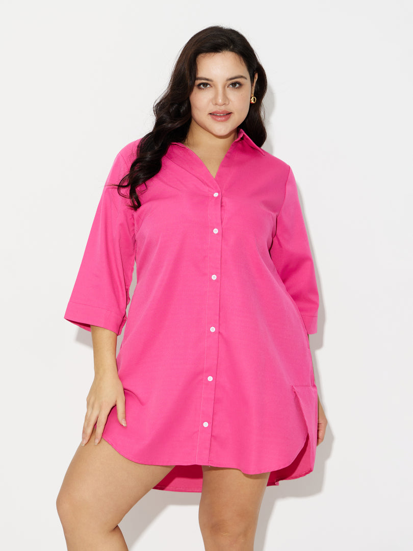 Plus Size Shirt Dress 121092
