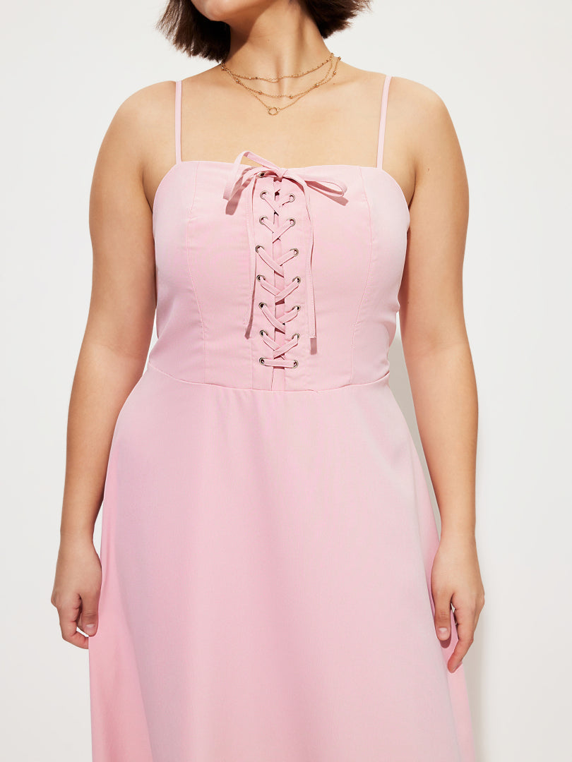 Plus Size Knotted A-Line Dress 1276242