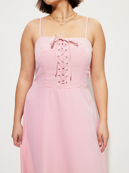 Plus Size Knotted A-Line Dress 1276242