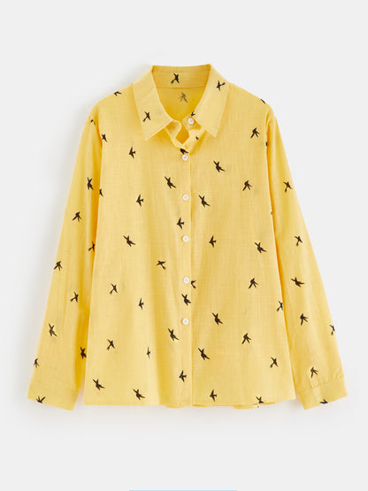 Printed Placket Blouse 1236212