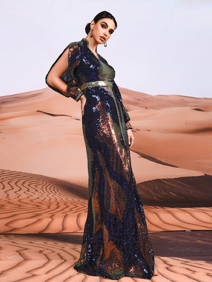 Color Block Arabian Dresses 1308242