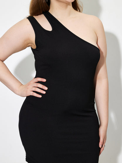 Plus Size Asymmetric Bodycon Dress 1261642