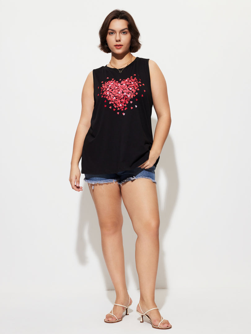 Plus Size Printed Tank Top 1289062