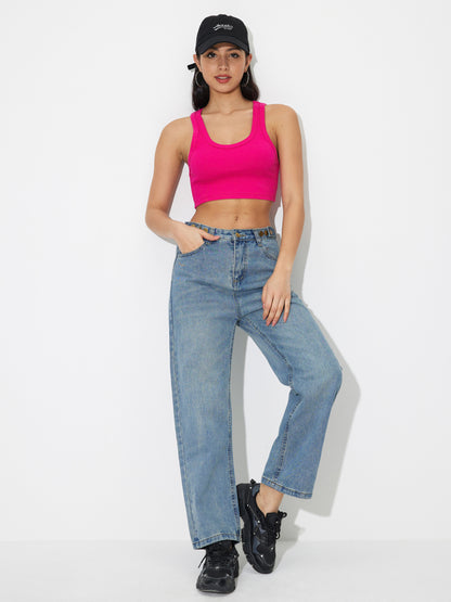 Buttoned Straight Leg Jeans 118464
