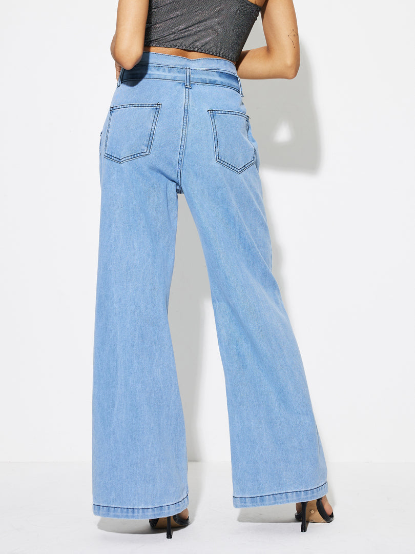 Ruffle Straight Leg Jeans 1266502