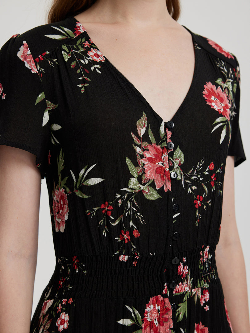 Printed A-Line Dress 115055