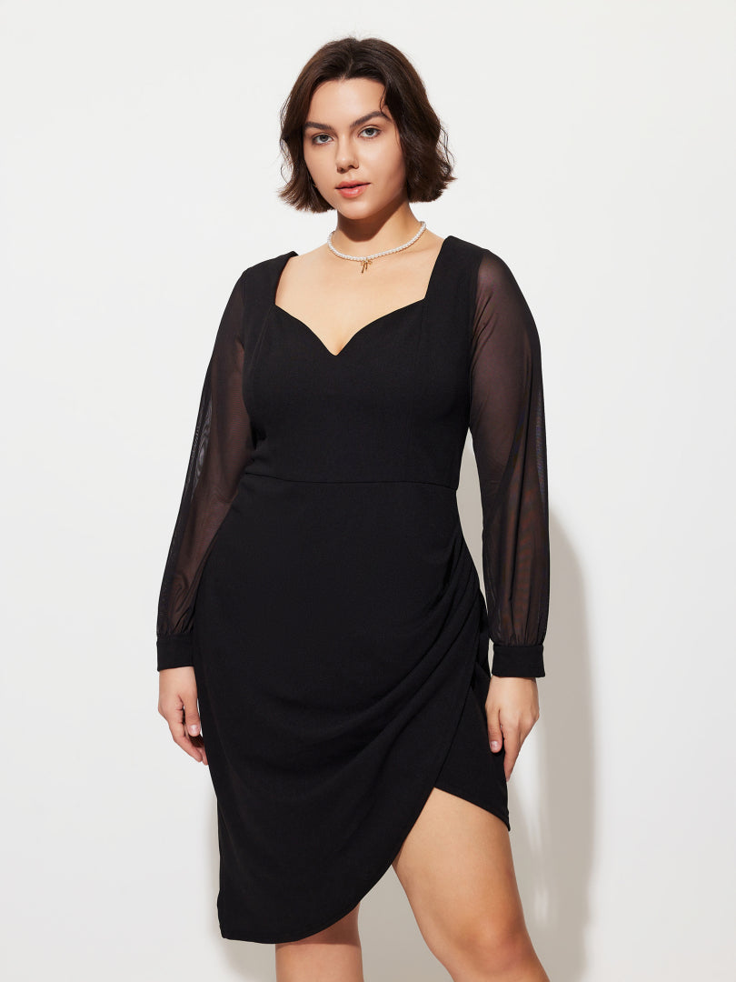 Plus Size Patchwork Bodycon Dress 1274582
